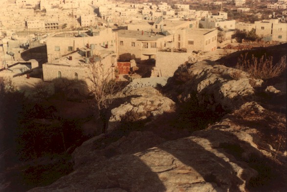 View of hidden cave entrance from above