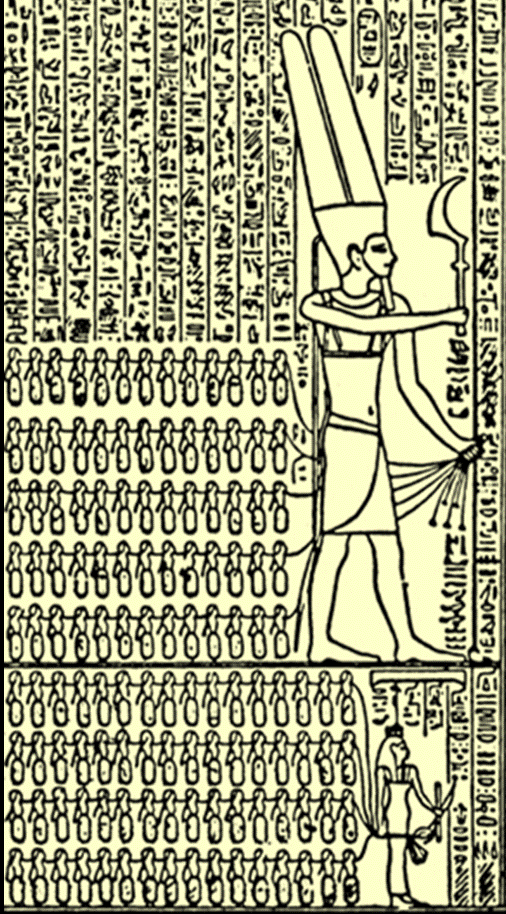 Drawing from Egyptian Temple in Karnak Egypt of Israelites being taken captive into Africa by Shishak